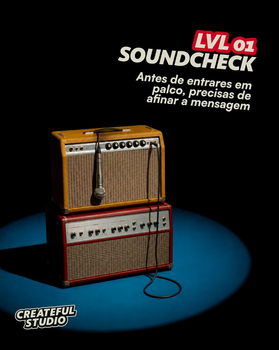 Post LVL 01 Soundcheck, amplificadores vintage em palco